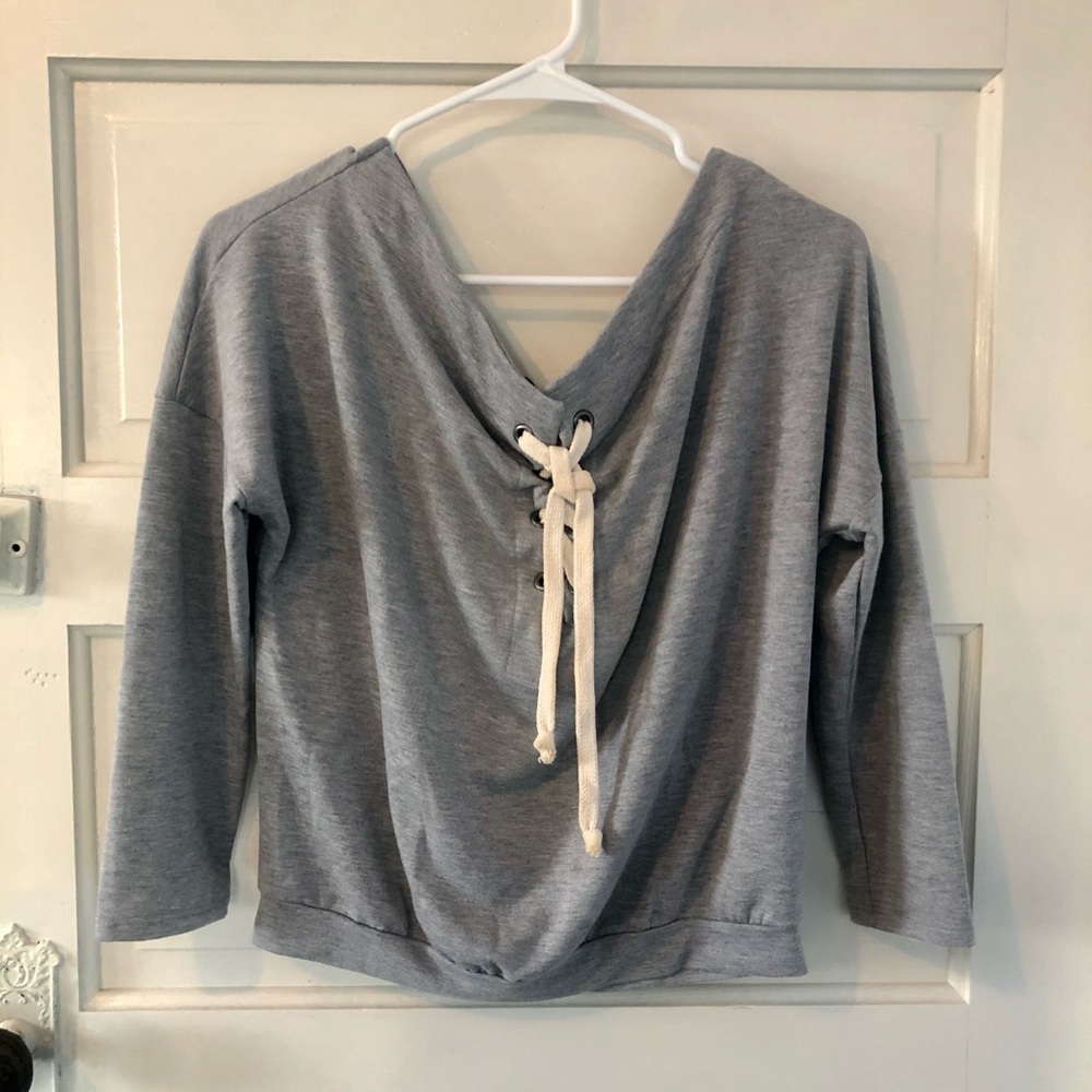 Gray Women's Crew Neck Sweater